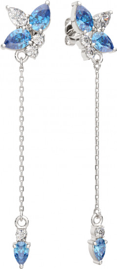 Серьги-цепочки из серебра