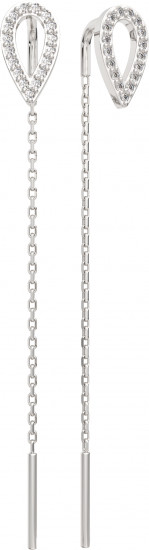 Серьги-цепочки из серебра