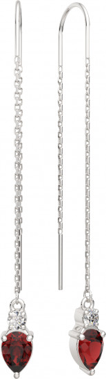 Серьги-цепочки из серебра