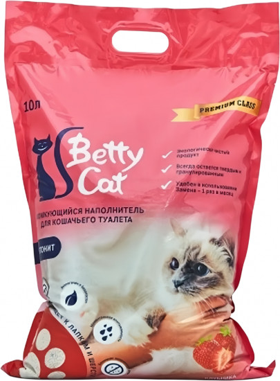 Наполнитель бентонитовый комкующийся круглый «Strawberry»