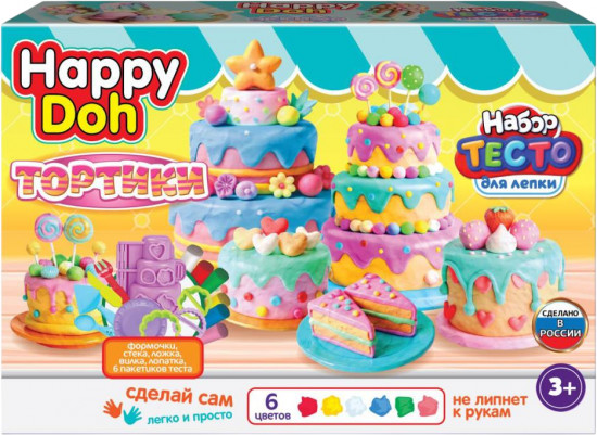 Набор с тестом для лепки «Тортики»