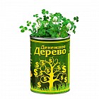 Растущая трава в консервной банке «Денежное дерево», клевер