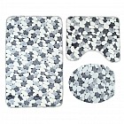 Набор ковриков для ванной и туалета «Галька» 3 шт