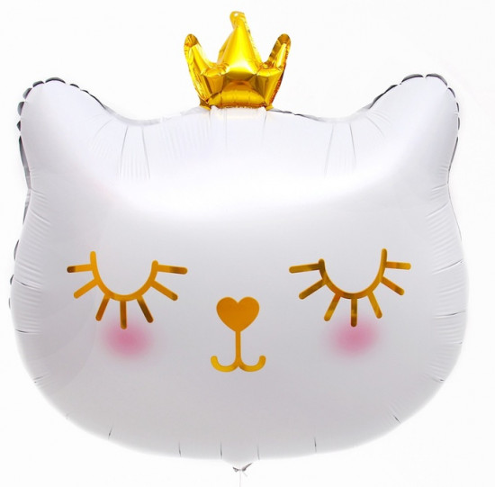 Шар воздушный «Милый котёнок с короной»