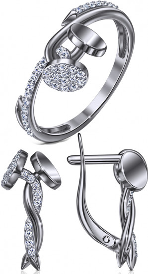 Комплект украшений из серебра