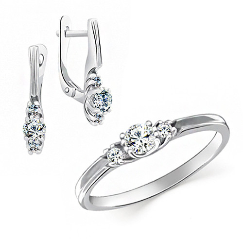 Комплект украшений из серебра