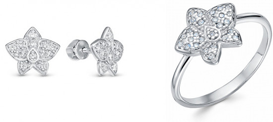 Комплект украшений из серебра