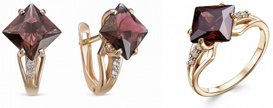 Комплект украшений из серебра