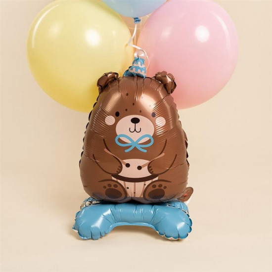 Шар воздушный «Мишка в голубом колпачке»