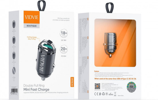 Автомобильное зарядное устройство Vidvie CC522C