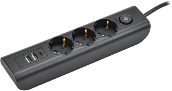 Удлинитель бытовой на 3 места с заземляющим контактом