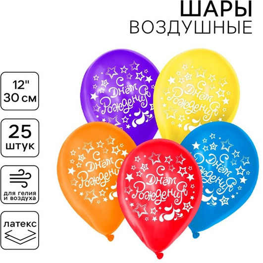 Набор шаров воздушных «С Днем Рождения»