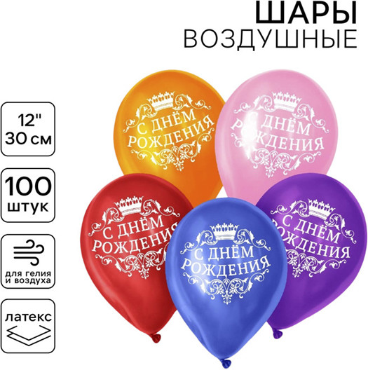Набор шаров воздушных «С днём рождения»