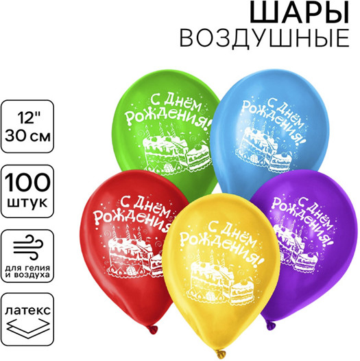 Набор шаров воздушных «С днём рождения»