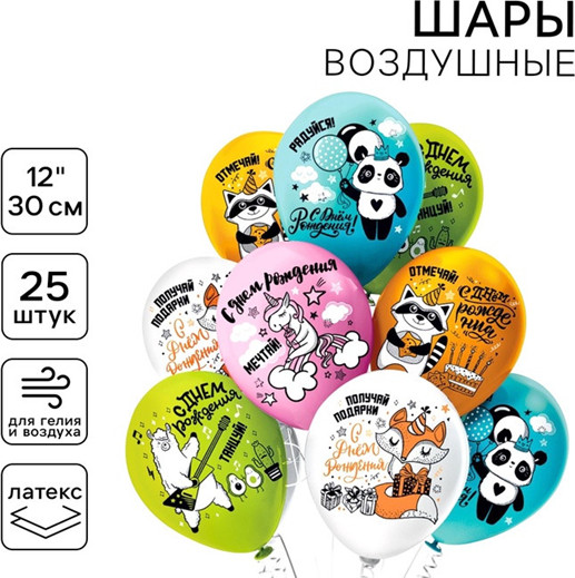 Набор шаров воздушных «С днем рождения!»