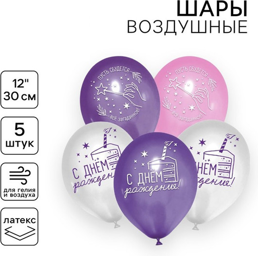 Набор шаров воздушных «С Днём рождения»
