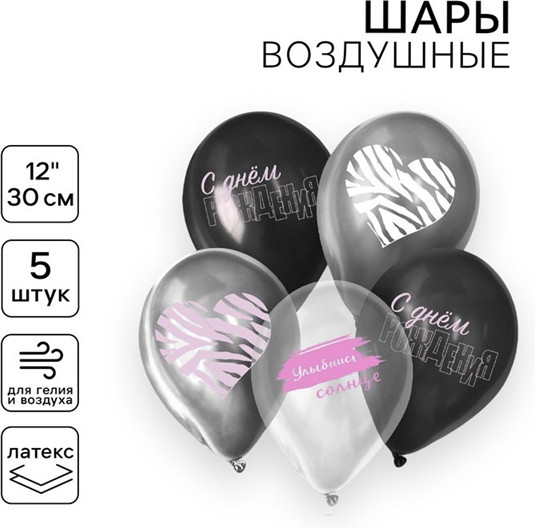 Набор шаров воздушных «С Днём Рождения. Романтика»