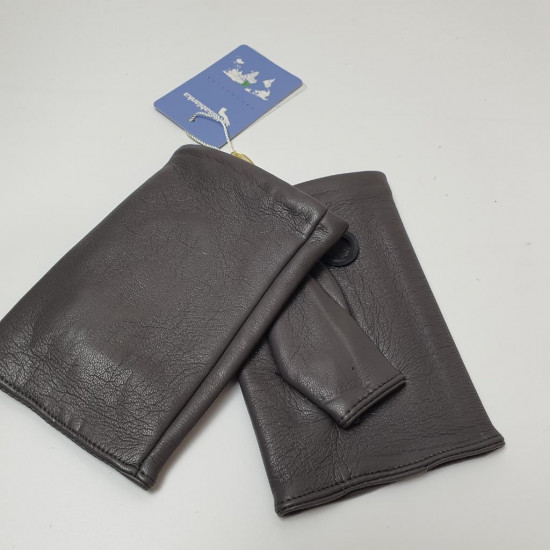 Митенки из экокожи однотонные женские