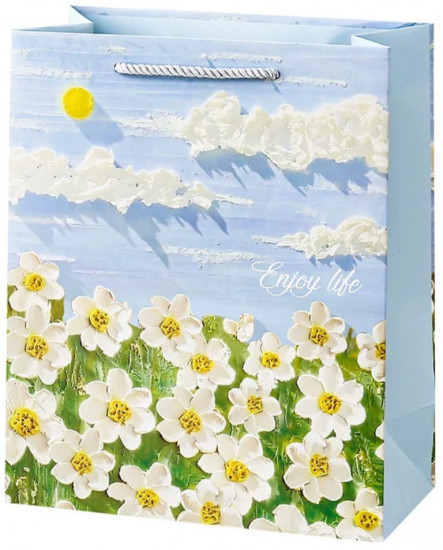 Подарочный картонный пакет с 3D-эффектом «Масляная живопись»