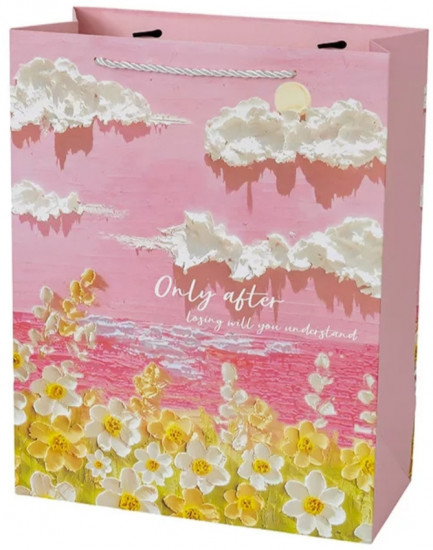 Подарочный картонный пакет с 3D-эффектом «Масляная живопись»