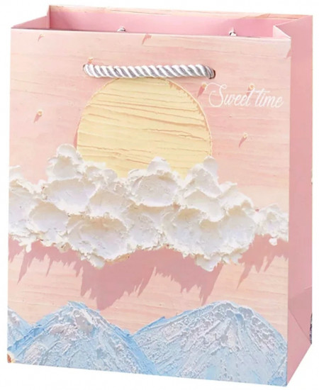 Подарочный картонный пакет с 3D-эффектом «Масляная живопись»