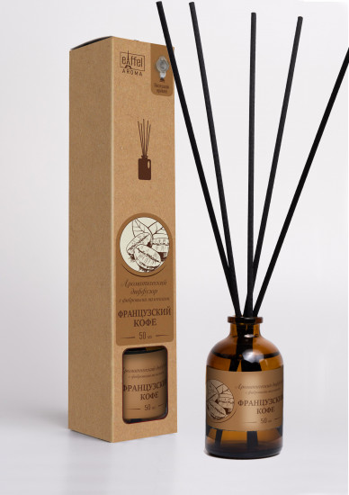 Ароматический диффузор для дома с фибровыми палочками «Французский кофе»