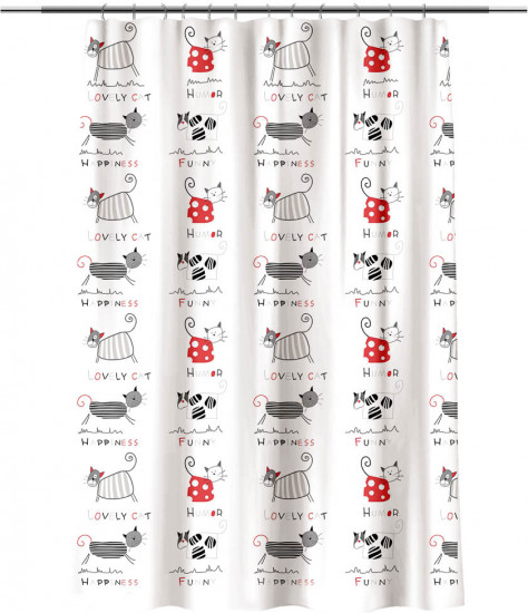 Шторка для ванной «Веселые коты»