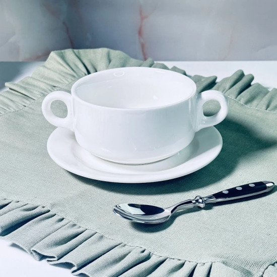 Бульонница с блюдцем «Bianco»