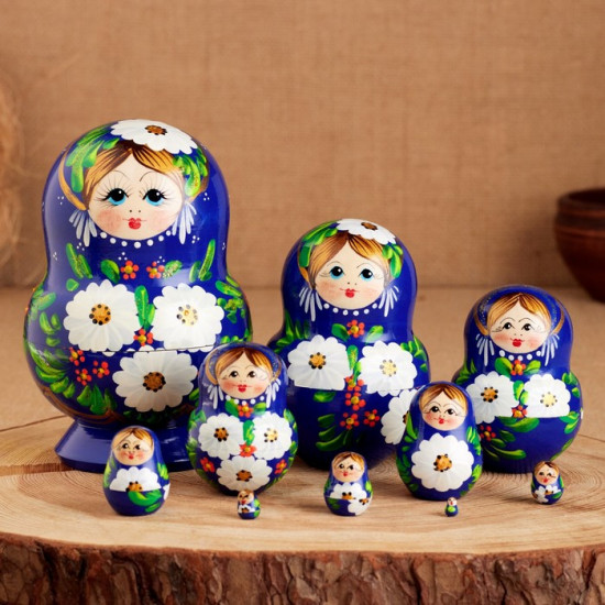Набор матрёшек «Белые цветы»