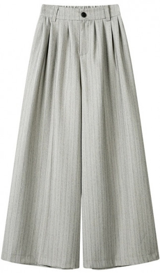 Повседневные брюки с высокой посадкой светло-серый