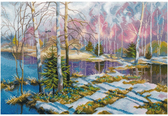 Набор для вышивания «Позади зима. Первоцветы»