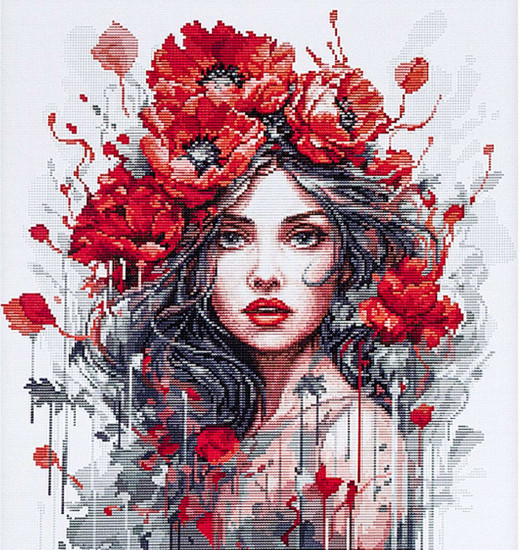 Набор для вышивания «Девушка с маками»