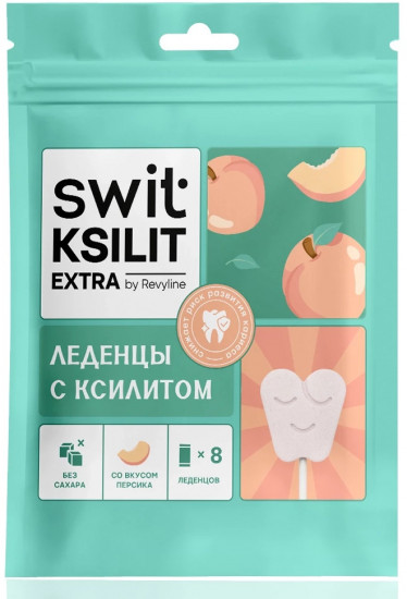 Леденцы на палочке со вкусом персика «Swit Ksilit extra»