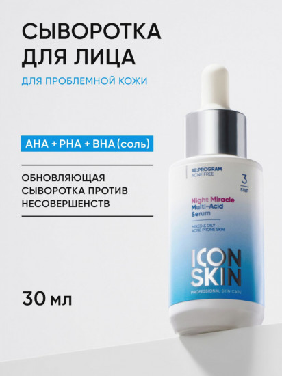 Ночная мультикислотная сыворотка «Night Miracle Multi-Acid Serum»