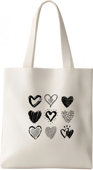 Сумка-шоппер с рисунком сердце