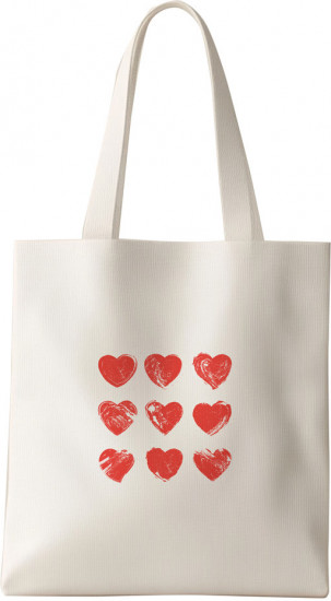 Сумка-шоппер с рисунком сердце