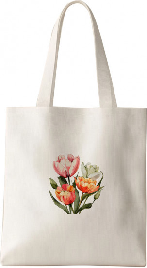 Сумка-шоппер с рисунком «Тюльпаны»