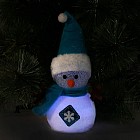 Игрушка световая «Снеговик со снежинкой», 10х25 см, розовый, 1 LED, мультицвет