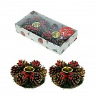 Набор подсвечников на две свечи «Бантики, шишки»