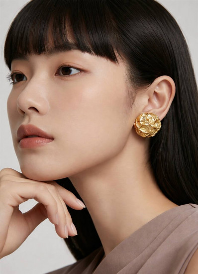 Серьги «Замятое золото»