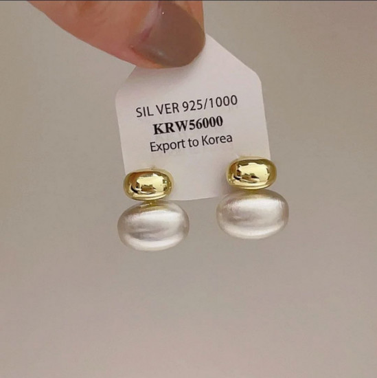 Органические серебряные серьги с жемчугом