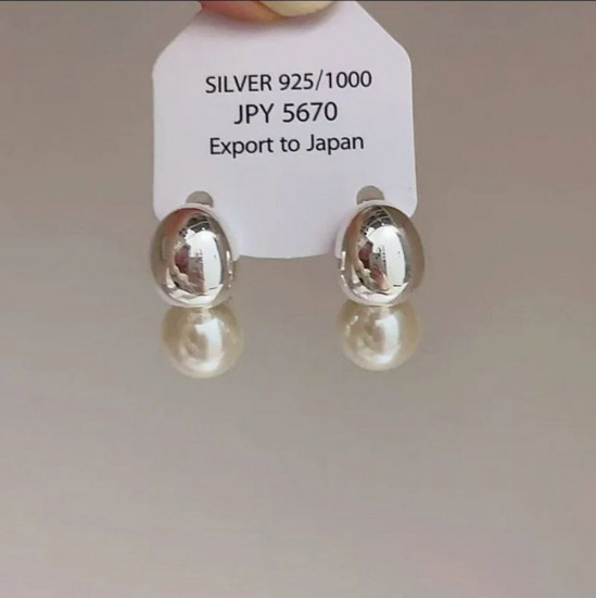 Серьги под серебро и жемчуг