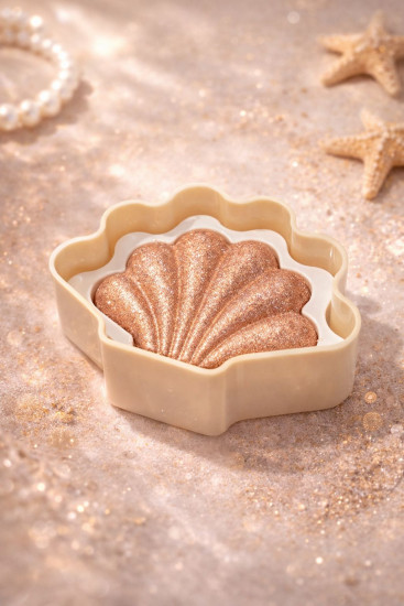 Хайлайтер для лица в форме ракушки сияющий, оттенок 05 Шампань