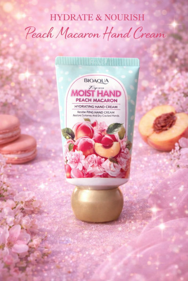 Крем для рук увлажняющий с ароматом персика «Moist Hand Peach Macaron»