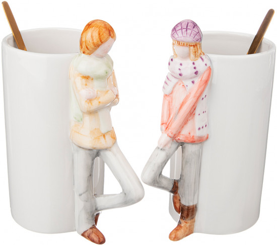 Набор кружек с ложками «Влюбленные»