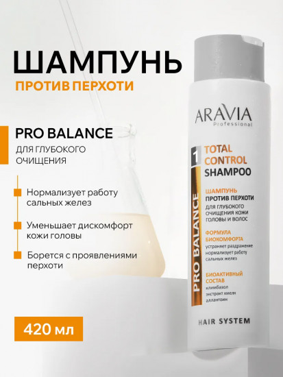 Шампунь против перхоти для глубокого очищения кожи головы и волос «Total Control Shampoo»