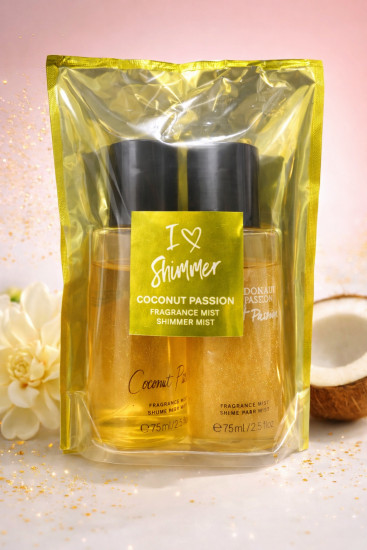 Набор парфюмированных мистов для тела с шиммером I ♥ Shimmer «Coconut Passion»