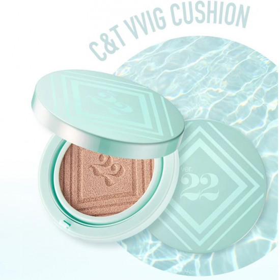 Кушон-ампула с морским коллагеном «C&T Vvig Cushion Sea Ampoule», оттенок 02 Sand Beige
