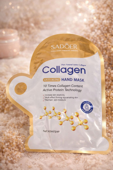 Антивозрастная тканевая маска для рук с коллагеном