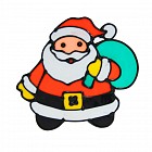 Наклейка на стекло «Дед Мороз с&nbsp;мешком»